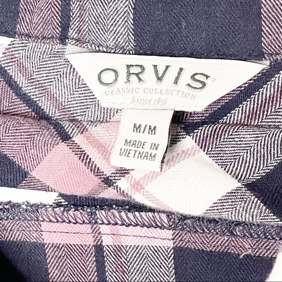 Orvis Black & Pink Plaid Flannel Shirt (M) - Picture 6 of 8